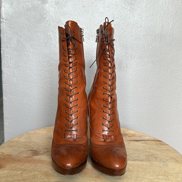 Prada Lace-up Leather Boots, size 39 1/2 - Picture 2 of 6